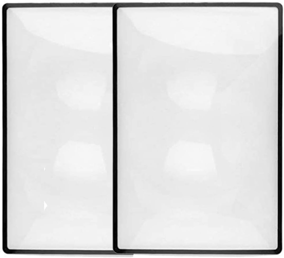RZJZGZ 2 Pack 3X (300%) Page Magnifying Lens Full Page Magnifier Fresnel Lenses Ideal for Reading Small Prints & Low Vision Seniors 4.75"x7" Clear (2 Pack)