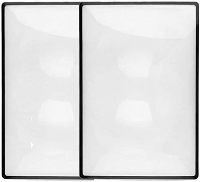 RZJZGZ 2 Pack 3X (300%) Page Magnifying Lens Full Page Magnifier Fresnel Lenses Ideal for Reading Small Prints & Low Vision Seniors 4.75"x7" Clear (2 Pack)