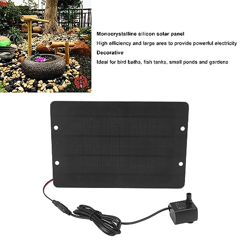 Kit de fonte solar, painel solar, fonte de banho de pássaros, 6 V, 10 W, fonte solar versátil de sil