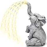 GIGALUMI Elephant Statue Solar Garden Decor Watering Effect Lights Figurine, Birthday Gifts for Mom, Women, Housewarming Gifts Outdoor Decor for Yard, Patio, Balcony (Watering Mode Only)
