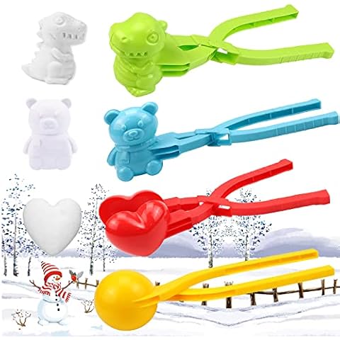 YeahBoom Pack of 4 Snowball Clips, Plastic Sandball Snowball Clip, Snowball Maker Shaper, Snowball Tool Clip, Snowball Maker Toy for Children Christmas Outdoor Winter Snow Toy Cover