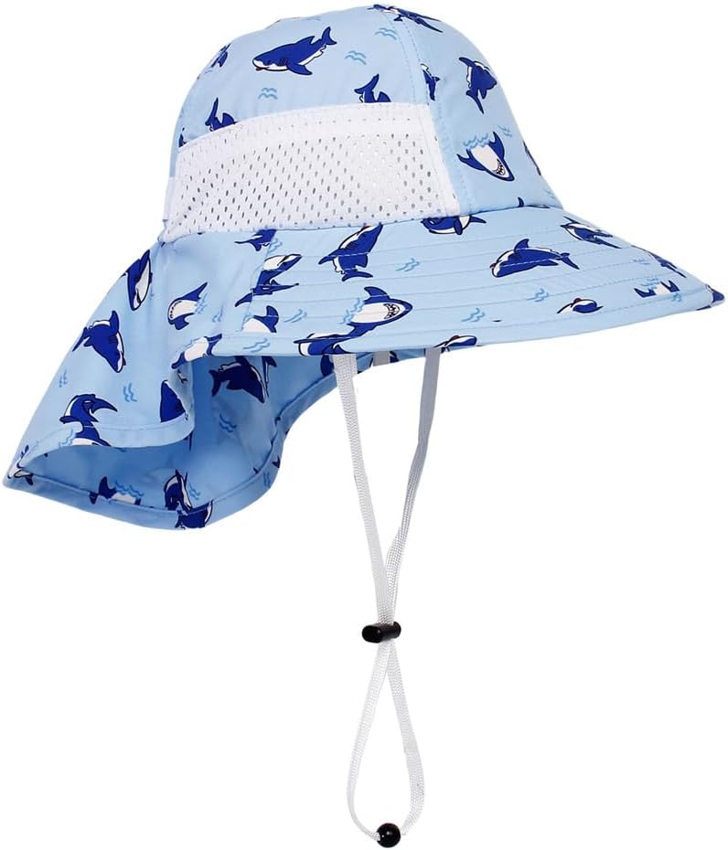 Toddler Sun Hat for Baby Kids Summer UPF 50+ Sun Protection Beach Hats for Boys Girls Wide Brim Outdoor Play Hat