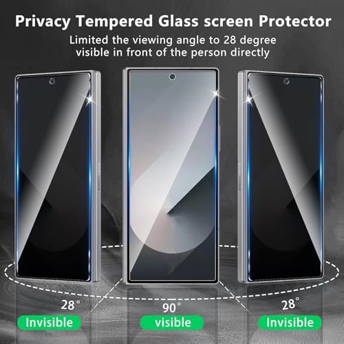 Image of Uyiton By SHILD - (2-Pack) Privacy Tempered Glass Screen Protector for Samsung Galaxy Z Fold 7 - HD Anti-Spy Glass Guard for Front Display, Scratch Resistant, Bubble-Free Installation