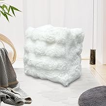 Futon Storage Bag, Cushion, Futon Storage Case, Duvet Storage, Blanket Storage Bag, Fluffy, Storage Cover, Handle, Backrest, Standable, Convenient, Square, Stylish, All Seasons (White)