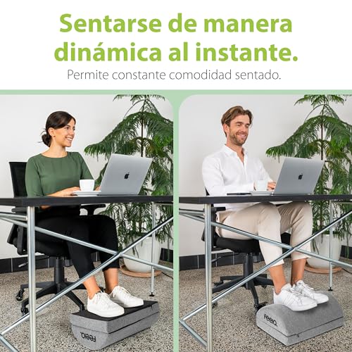 Miniatura 3 de Feela. Reposapiés Ergonómico De Escritorio Soporte Ajustable Para Pies De Oficina Footrest Altura Ajustable Gris Oscuro