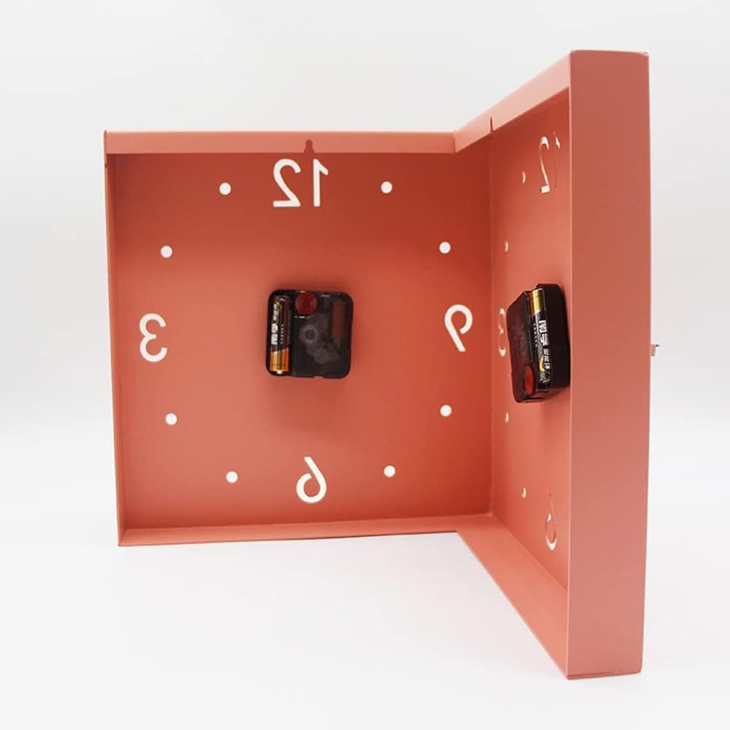 Reloj de pared digital de esquina, diseño silencioso de doble cara para sala de estar moderna, fácil instalación, batería no incluida