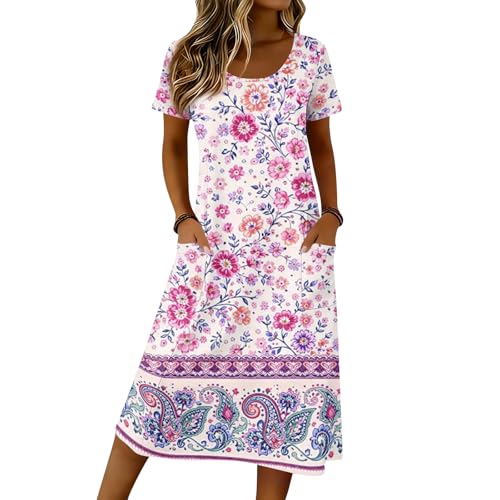 LUNULE Vestidos Playa Mujer, Vestidos De Boda Invitada, Vestido Negro Midi (Morado Claro, S)