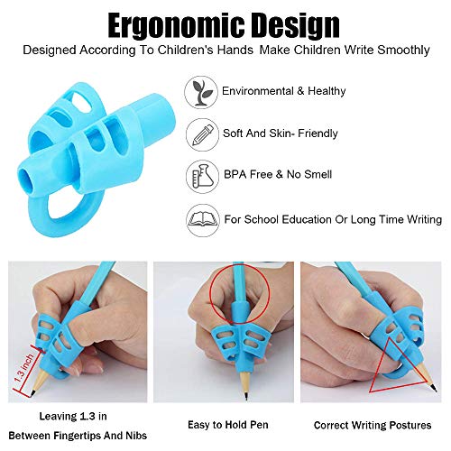BUSHIBU Pencil Grips for Kids Handwriting, Toddler Pencil Grip, Pen Grips Trainer for Beginners Preschoolers Kindergarten Children(4 PCS) - Thumbnail 5