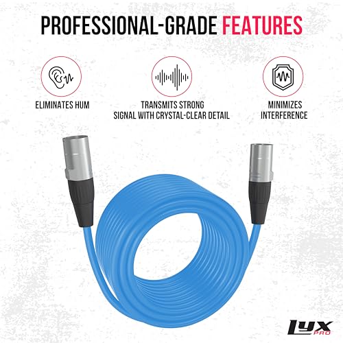 LyxPro 300 Feet Shielded CAT6 Ethercon Cable - Professional Audio & Lighting RJ45 Cable, Studio-Grade Sound Transmission, Extreme Durability - Blue