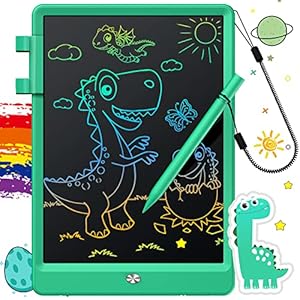 FLUESTON LCD Writing Tablet, Doodle Board Toys Gifts for 3-8 Year Old Girls Boys, 10 Inch Colorful Electronic Board Drawing Pad for Kids, Gifts for Toddler Educational Learning Travel Birthday, Green