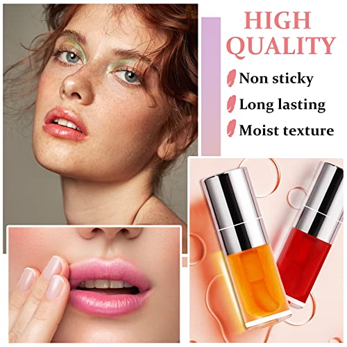 Nvleptap Lip Gloss Oil, Lip Tint Lip Stain Lip Glow Oil Moisturizing Plumping Lip Tint Stain High Shine Lip Balm Liquid Lipstick For Girls Women - 03 Cherry Red #TOP3