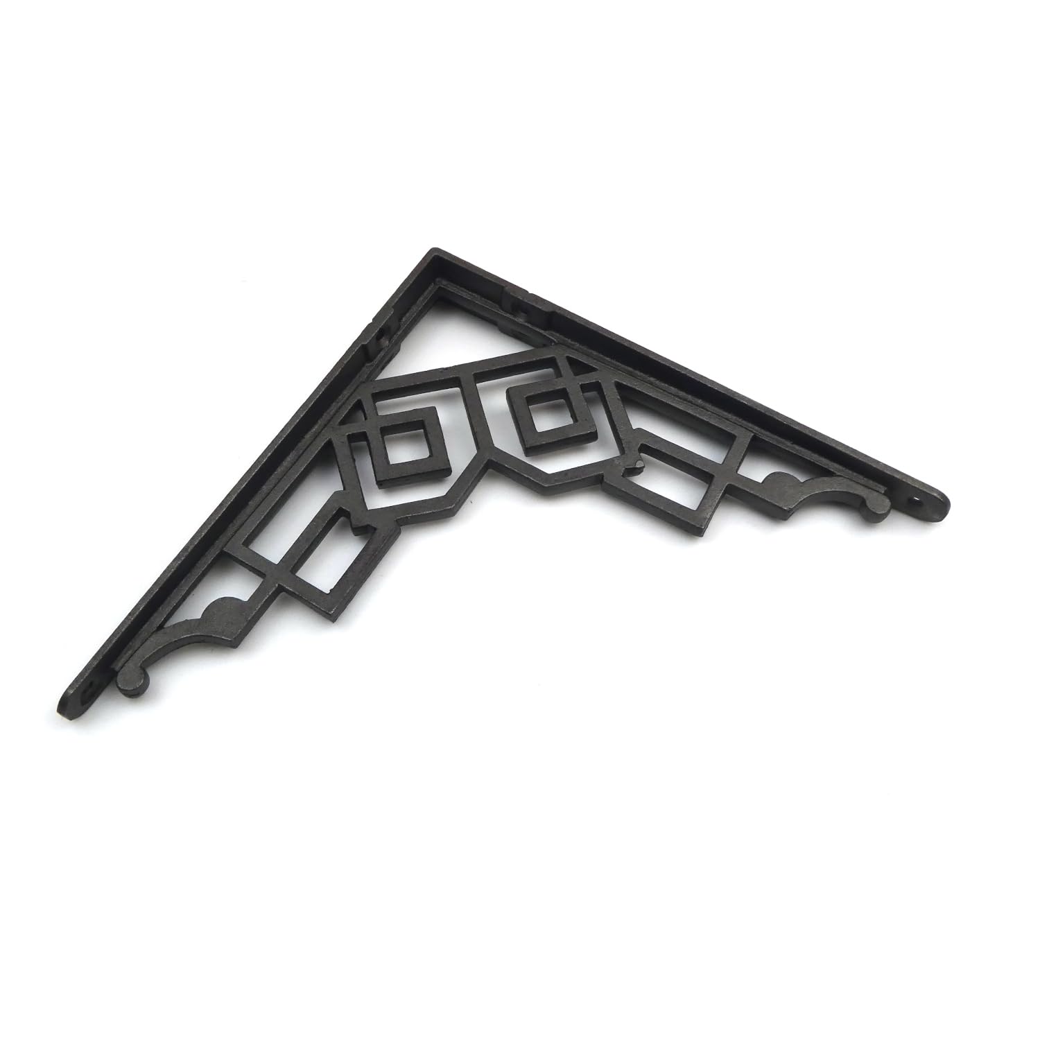 Oakcrafts Pair Of Art Deco Cast Iron Shelf Bracket - 175Mm X 175Mm