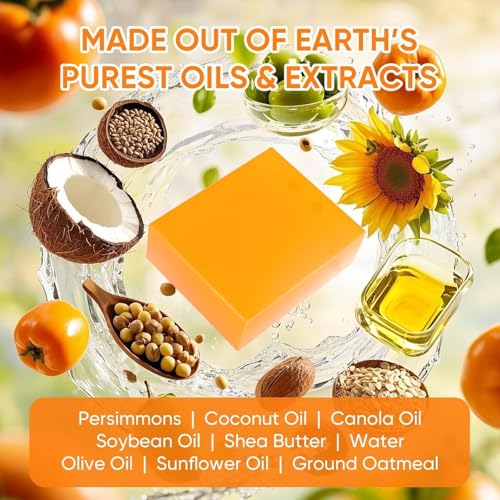 Image of GPP 2 PCS Persimmon Soap Bar for Body Odor Control, 3.53oz /per | Natural Body Wash Soap for for Old People Smell Eliminating Body Odor, Purifying Deodorizing Odor Eliminator for Women & Men