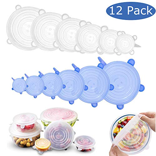 GLEADING Couvercle en Silicone pour Aliments, Maintien Frais Les Aliments, Durable et Adapté à Diverses Formes de Récipients, Plats, Bols. Peut être Utilisé dans Un Micro-Ondes et Mis Au Congélateur