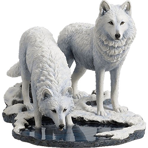 Escultura Two Wolves de Veronese Design miniatura 1