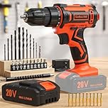 VIWKO Cordless Drill, 20V Electric Combi Drill Set with 2.0Ah Rechargeable Battery, Power Drills 370 in-lb 25+1 Torque 42 Pcs Accessories, for DIY, Home Improvement, Furniture Assembly and Gift