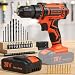VIWKO Cordless Drill, 20V Electric Combi Drill Set with 2.0Ah Rechargeable Battery, Power Drills 370 in-lb 25+1 Torque 42 Pcs Accessories, for DIY, Home Improvement, Furniture Assembly and Gift