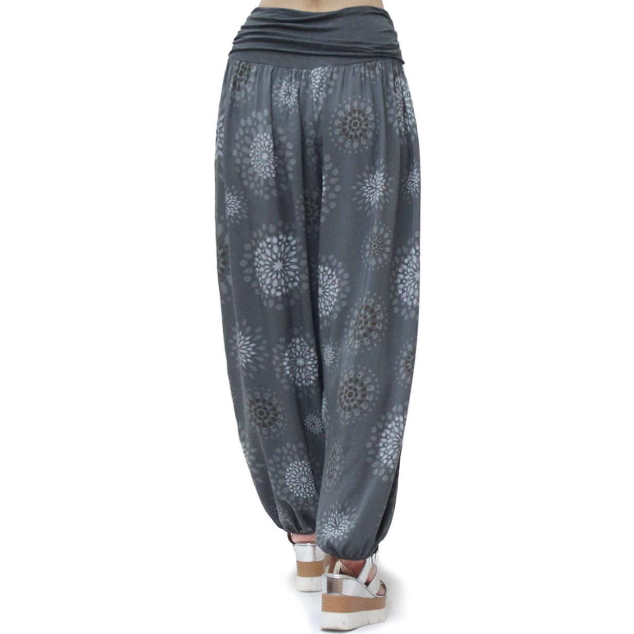 Glamexx24 Damskie lekkie spodnie typu haremki, spodnie na czas wolny, spodnie letnie, spodnie z wieloma wzorami 13090