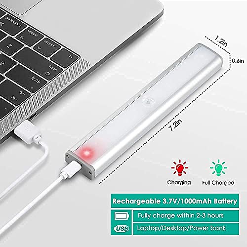 Motion Sensor Closet Lights Rechargeable 3 Pack, 20 Led Wireless Under Cabinet Lighting, Stick-On Anywhere Magnetic Step Night Light For Wardrobe Cupboard Drawer Kitchen Stairs, 3 Lighting Modes #TOP2