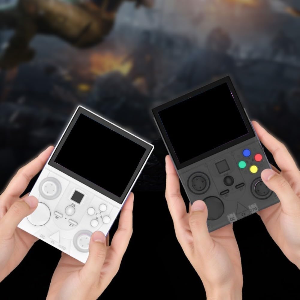 Console di gioco portatile open source con schermo HD da 3,5 pollici, supporto multiplayer WiFi, vibrazione, dispositivo di gioco retrò per viaggi, materiale ABS (nero)