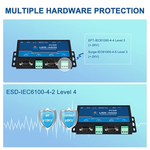 Araierd 4 Port Serial Device Server Rs232 Rs485 To Ethernet Tcp/Ip Converter 400Mhz Ethernet Serial Adapter With Dc 12V Power Adapter Support Modbus Gateway For Industrial Automation #TOP5
