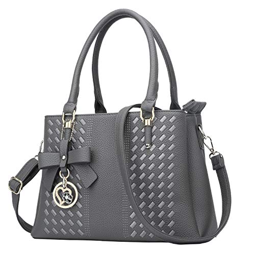 Image of KKXIU Women Purses and Handbags, PU Leather Top Handle Satchel Bag | Removable Long Strap, 3 Zippered Compartments, Crossbody Purse for Ladies, ,Tassel Pendant