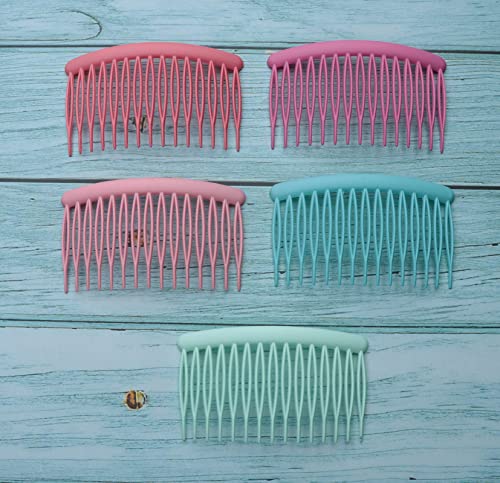 Ruwado 10 Pcs Hair Side Comb Set 15 Teeth Colorful Plastic Twist French Vintage Hair Comb Accessories Wide Teeth Hair Clips For Women Girls Diy Bridal Wedding Veil Hair Supplies #TOP1