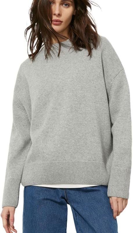 Women’s Lightweight Soft Petite Crewneck Lightweight Solid Plain Sweaters Fall Winter Pullover Jumper Tops
