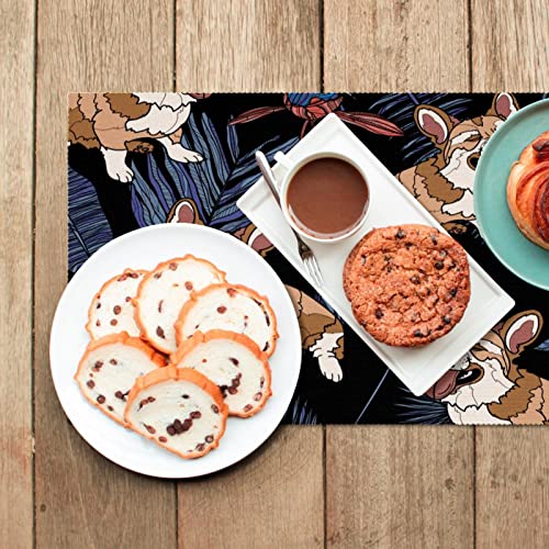 Sets de table Corgi antidérapants lot de 6 lavables pour repas - 7