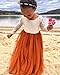 2Bunnies Girl Peony Lace Back A-Line Straight Tutu Tulle Party Flower Girl Dress (Burnt Orange Sleeve Maxi, 6)