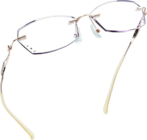Miniatura 10 de LifeArt Lentes de lectura con bloqueo de luz azul sin montura con lente personalizada que reducen la fatiga ocular con diamantes elegantes para