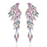 mecresh Vintage Style Wedding Crystal Rhinestone Cluster Chandelier Hollow Dangle Earrings...