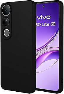 Generic Silicone Case Anti-Shockproof With A Modern, Streamlined Design And Inner Lining, Compatible with Vivo V50 lite (Black)