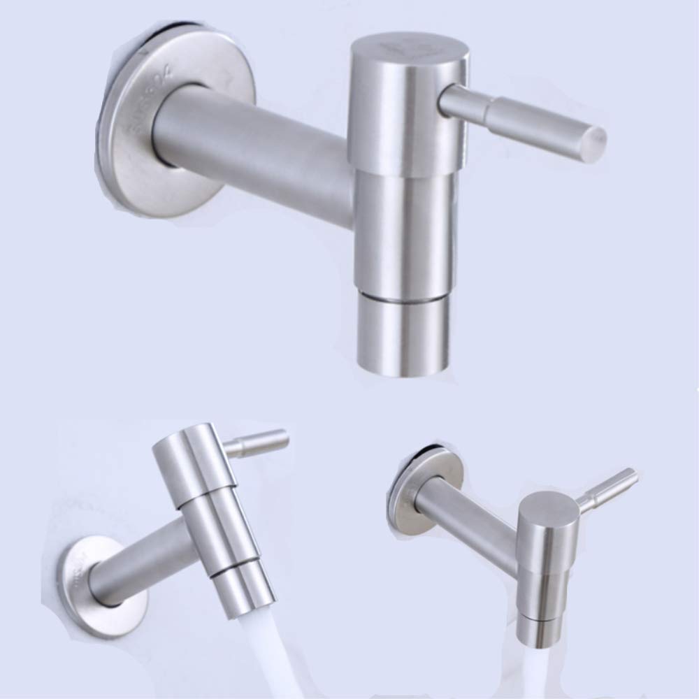 2pc 304 Acier Inoxydable T-mot En Forme De Machine À Laver Robinet D'eau Chaud Moderne Jardin Robinet À Ouverture Rapide/Robinets Muraux Bibcock 01