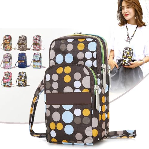 Nylon Cell Phone Wallet Outdoor Sports Sleeve Crossbody Bag Casual Wallet Fitness Floral Pattern Travel Pouch Shoulder Bag3