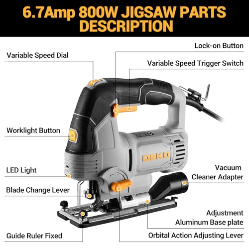 DEKOPRO 6.7-Amp Corded Jig Saw