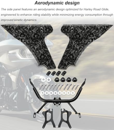 Side Fairing Panel with Support Bracket kit Lower Fairing Spoiler Cover Compatible with Harley Touring Road Glide 2024-up,CVO Road Glide 2023-up,CVO Road Glide ST 2024-up (Bright Forged) by MOTORFISH - Image 4