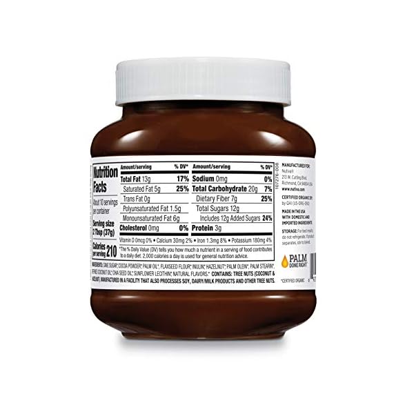 Nutiva-Organic-Vegan-Hazelnut-Spread-Classic-Chocolate-13-Ounce-USDA-Organic-Non-GMO-Fair-Trade-Sustainably-Sourced-Vegan-Gluten-Free-Plant-Based-Superfood-Spread-with-Less-Sugar Nutiva Organic Vegan Hazelnut Spread, Classic Chocolate, 13 Oz, USDA Organic, Non-GMO, Fair Trade & Sustainably Sourced, Vegan & Gluten-Free, Plant-Based Spread with Less Sugar