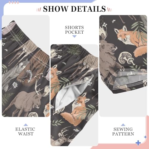 Deer Bear Fox Boys Long Pants Soft Trousers Elastic Waist Kids Lounge Bottoms with Pockets S-XL4