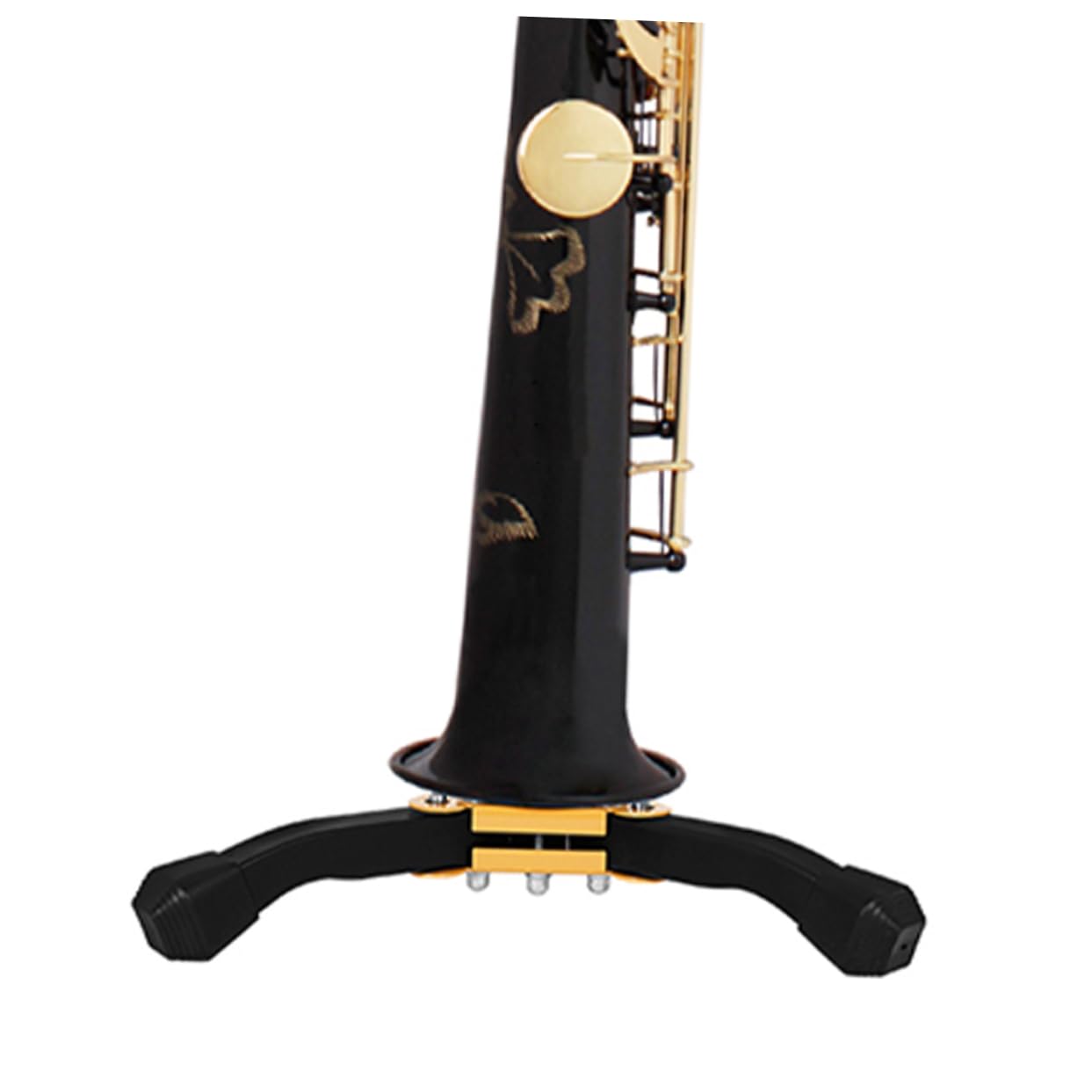 Supporto Pieghevole Nero per Clarinetto Struttura Triangolare | Base Stabile in Metallo e Spugna, per Strumenti a Fiato e Flauto, Adatto a Principianti e Professionisti