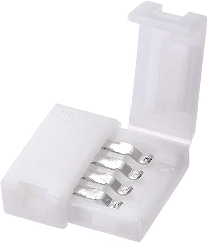 Miniatura 3 de uxcell Conector de tira LED 4P de 0.394 in sin soldadura para 5050 3528 RGB 4 conductores tira de luces multicolor tira a tira 15 unids