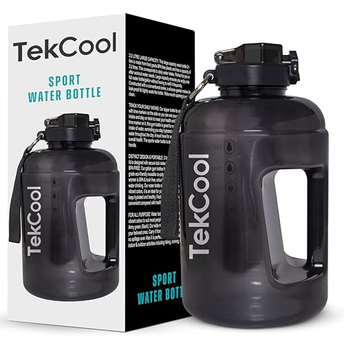 Image of TEKCOOL Gym 2. 2 Litre Bottle for Gym Workout, Motivational Sipper gallons for Adults, Water Bottles 2 + LTR, 2litre Sipper for Men & Women Motivational gallons