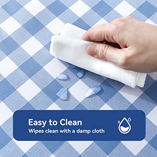 Romanstile 5478 PVC - BLUE AND WHITE PLAID Rectangle Vinyl Pvc Tablecloth thumb #1