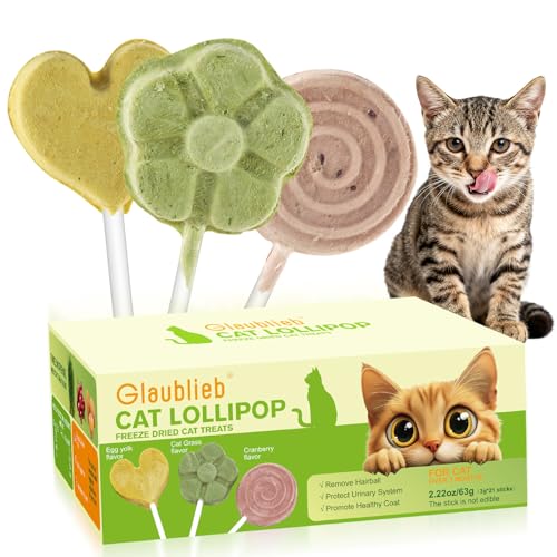 21pcs Freeze Dried Cat Treats, Cat Lollipop Treats Cat Grass Treats, Chicken Lollipops, High-Protein Nutrient Snacks - Interactive Cat Toy & Food Toppers