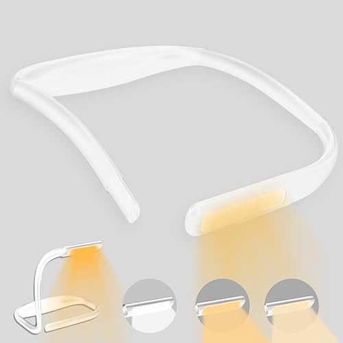 Luz LED de lectura para el cuello, luz de libro para leer en la cama, lámpara de escritorio de brillo ajustable, luz de lectura de 3 colores, luz Luz LED de lectura para el cuello, luz de libro para leer en la cama, lámpara de escritorio de brillo ajustable, luz de lectura de 3 colores, luz