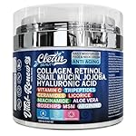 Clean Collagen Retinol For Face Moisturizer Cream | Snail Mucin Hyaluronic Acid Jojoba Vitamin C Ceramides Licorice Niacinamide Aloe Vera Rosehips MSM Arginine Glowing Skin Facial Lotion