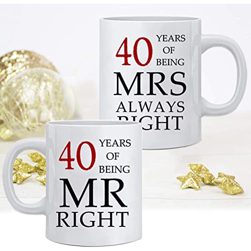 40th Wedding Anniversary for Couples, Golden 40th Anniversary for Parents, 40th Wedding Anniversary Coffee Mugs Grandparents Couples Mugs 40 Year Parents Anniversary Mug by KMCH - Image 5