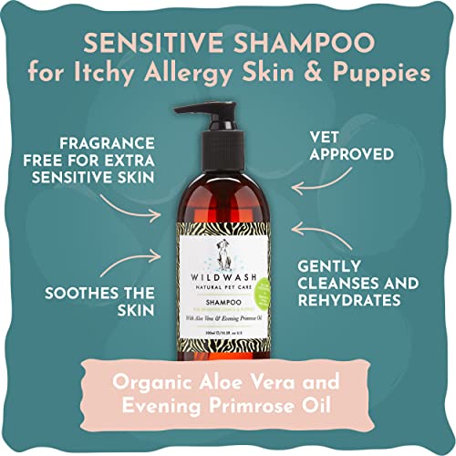 WildWash Sensitive Shampoo for Dogs with Itchy Allergy Skin and Puppies 300ml duo Set - Image 4