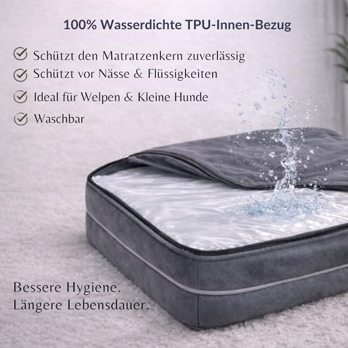 CORTES PETS Orthopädisches Hundebett für Kleine Hunde 61x48 cm -Hundekörbchen - Hundekissen - Waschbar - mit erhöhte Ränder - Hundesofa kleine Hunde – Memory Foam - Wasserfeste Hundebetten