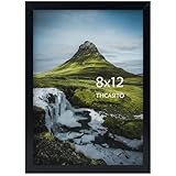 THCASITO Picture Frames 8x12 Black Photo Frames without Mat for Wall Decor